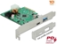 Изображение Delock PCI Express x4 Card to 1 x external USB Type-C™ female with PD function + 1 x external USB Type-A female SuperSpeed USB 10 Gbps (USB 3.2 Gen 2)