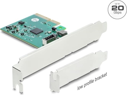 Picture of Delock PCI Express x4 Card to 1 x internal USB 20 Gbps Type-E Key A - Low Profile Form Factor