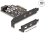 Attēls no Delock PCI Express x4 Card to 2 x external USB Type-C™ + 1 x internal USB 10 Gbps Type-E Key A and 1 x 19 pin USB pin header male - Low Profile Form Factor