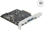 Attēls no Delock PCI Express x4 Card to 3 x USB Type-C™ + 2 x USB Type-A - SuperSpeed USB 10 Gbps