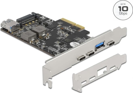 Picture of Delock PCI Express x4 Card to 3 x USB Type-C™ + 2 x USB Type-A - SuperSpeed USB 10 Gbps - Low Profile Form Factor