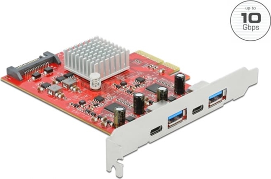 Picture of Delock PCI Express x4 Card to SuperSpeed USB 10 Gbps with 2 x USB Type-A and 2 x USB Type-C™ - Dual Channel