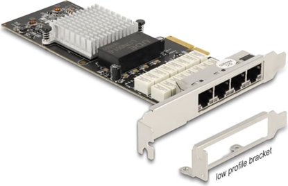 Picture of Delock PCI Express x4 Network Card Gigabit LAN 4 x RJ45 Port Bypass i350