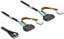 Attēls no Delock PCIe 4.0 Cable Slim SAS SFF-8654 8i to 2 x U.2 SFF-8639 female + power connector 0.5 m