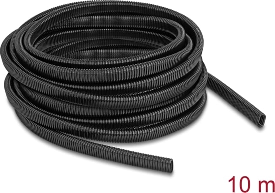Picture of Delock Plastic cable protection conduit in oval shape flexible 13.6 x 6.3 mm - length 10 m black