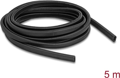 Picture of Delock Plastic cable protection conduit in oval shape flexible 13.6 x 6.3 mm - length 5 m black