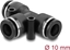 Attēls no Delock Pneumatic connector 10 mm with two mounting holes T-shape