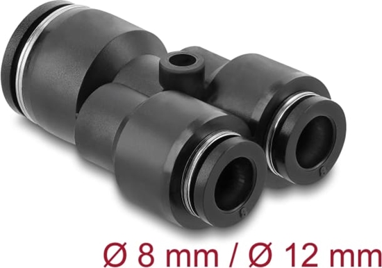 Picture of Delock Pneumatic Connector 2 x 8 mm to 1 x 12 mm with mounting hole Y-shape