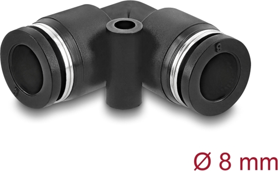 Picture of Delock Pneumatic Connector 8 mm with mounting hole 90° angled