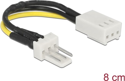 Picture of Delock Power Cable 3 pin male > 3 pin female (fan) 8 cm – Reduction of rotation speed