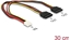 Attēls no Delock Power Cable Floppy 4 pin Power receptacle > 2 x Power SATA 15 pin receptacle 30 cm
