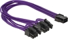 Изображение Delock Power Cable PCI Express 6 pin female > 2 x 8 pin male textile shielding purple