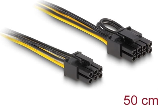 Picture of Delock Power Cable PCI Express 6 pin male to PCI Express 6+2 pin male 50 cm