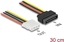 Изображение Delock Power Cable SATA 15 pin female > 4 pin female 30 cm