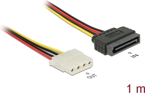 Picture of Delock Power Cable SATA 15 pin male > 4 pin female 100 cm