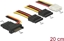 Picture of Delock Power Cable SATA 15 pin plug > 3 x SATA receptacle + 1 x Molex 4 pin female 20 cm (PCB)