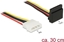 Attēls no Delock Power Cable SATA 15 pin receptacle > 4 pin Molex male metal 30 cm