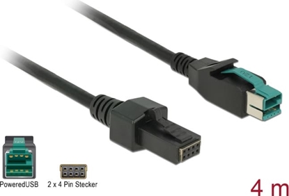 Picture of Delock PoweredUSB cable male 12 V > 2 x 4 pin male 4 m for POS printers and terminals