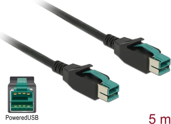 Picture of Delock PoweredUSB cable male 12 V > PoweredUSB male 12 V 5 m for POS printers and terminals