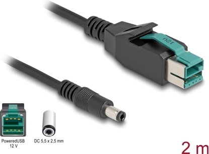 Picture of Delock PoweredUSB cable male 12 V to DC 5.5 x 2.5 mm male 2 m