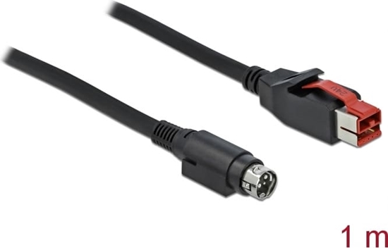 Picture of Delock PoweredUSB cable male 24 V to Mini-DIN 3 pin male 1 m for POS printers and terminals