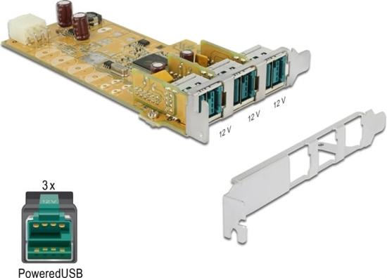 Picture of Delock PoweredUSB PCI Express x1 Card > 3 x 12 V