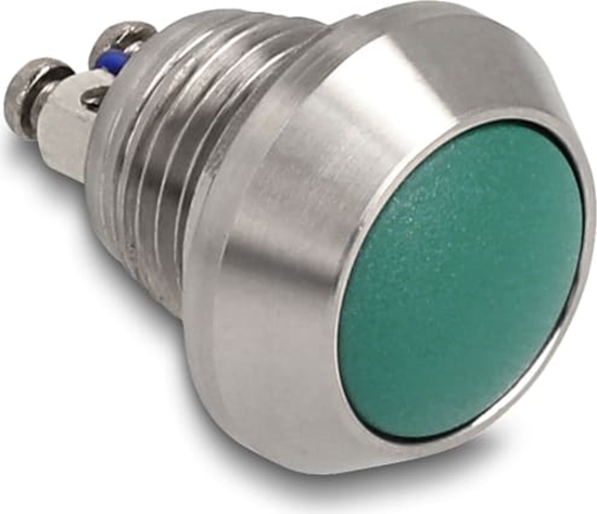 Picture of Delock Push Button for Installation 12 mm 2 x Screw Terminal green