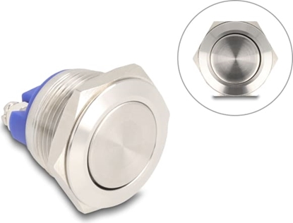 Attēls no Delock Push Button for Installation 19 mm 2 x Screw Terminal actuator flat