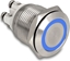 Attēls no Delock Push Button for Installation 19 mm 4 x Screw Terminal LED blue