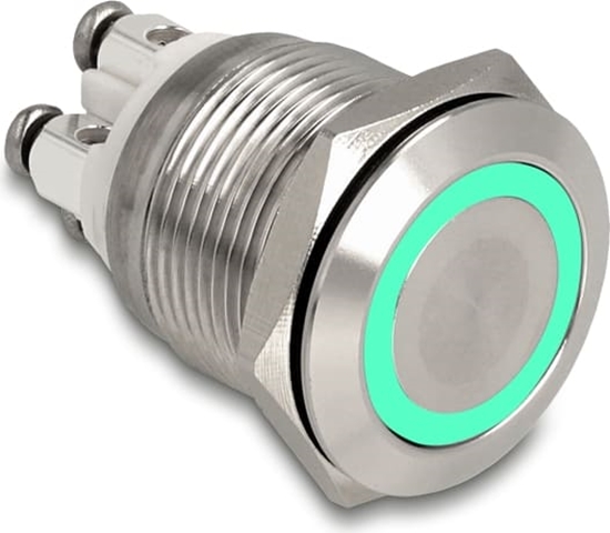Picture of Delock Push Button for Installation 19 mm 4 x Screw Terminal LED green