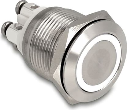 Attēls no Delock Push Button for Installation 19 mm 4 x Screw Terminal LED white