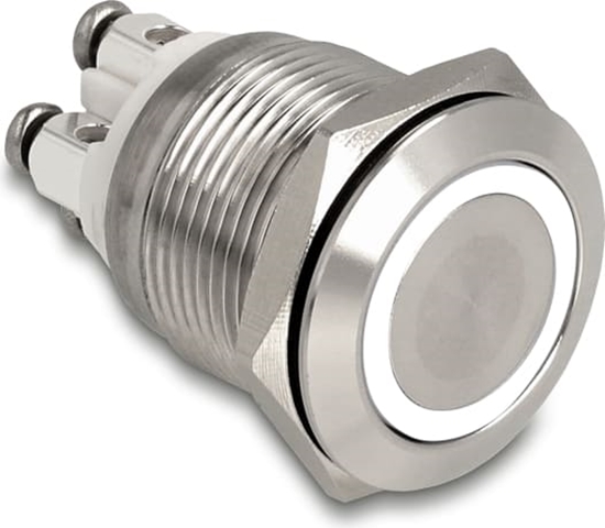 Picture of Delock Push Button for Installation 19 mm 4 x Screw Terminal LED white