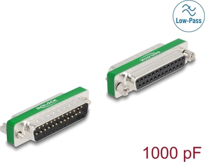 Picture of Delock RF/EMI Interference Suppression Filter D-Sub 25 pin male to female with low-pass filter capacitive