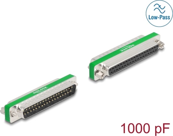 Picture of Delock RF/EMI Interference Suppression Filter D-Sub 37 pin male to female with low-pass filter capacitive