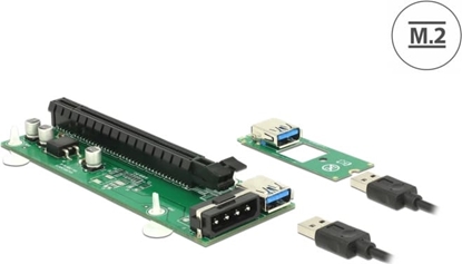 Attēls no Delock Riser Card M.2 Key B+M > PCI Express x16 with 30 cm USB cable