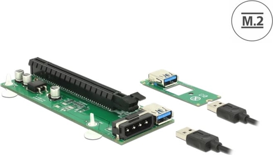 Picture of Delock Riser Card M.2 Key B+M > PCI Express x16 with 30 cm USB cable