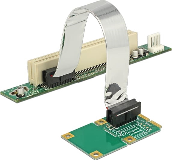 Picture of Delock Riser Card Mini PCI Express > 1 x PCI with flexible cable 13 cm left insertion
