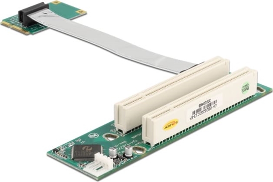 Picture of Delock Riser Card Mini PCI Express > 2 x PCI with flexible cable 13 cm left insertion