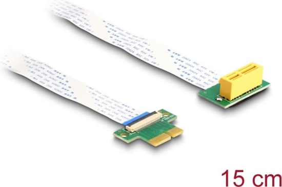 Picture of Delock Riser Card PCI Express x1 male to x1 slot 90° angled with FPC cable 15 cm