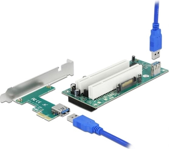 Picture of Delock Riser Card PCI Express x1 to 2 x PCI 32 Bit Slot with 60 cm cable