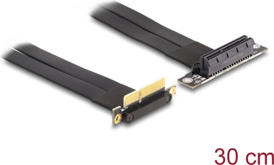 Picture of Delock Riser Card PCI Express x4 male 90° angled to x4 slot 90° angled with cable 30 cm