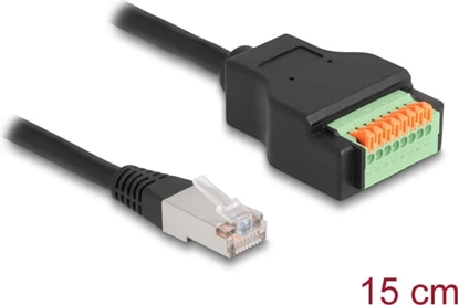 Picture of Delock RJ45 Cable Cat.5e plug to Terminal Block Adapter with push button 15 cm