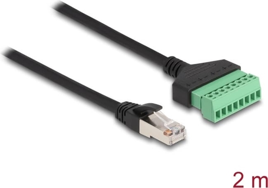 Picture of Delock RJ45 Cable Cat.6 plug to Terminal Block Adapter 2 m 2-part