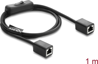 Picture of Delock RJ45 Cable jack to jack with switch Cat.6 F/UTP 1 m - network switching black