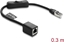 Изображение Delock RJ45 Cable plug to jack with switch Cat.6 F/UTP 0.3 m - network switching black