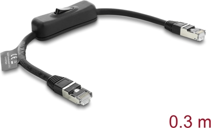 Picture of Delock RJ45 Cable plug to plug with switch Cat.6 F/UTP 0.3 m - network switching black
