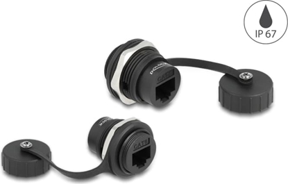 Picture of Delock RJ45 Cat.6 built-in connector with protective cap IP67 dust and waterproof