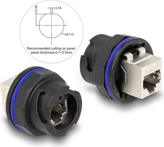 Picture of Delock RJ45 Cat.6A built-in connector / coupler black