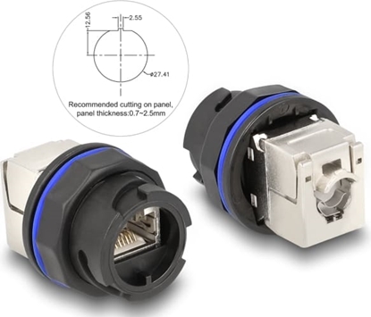 Picture of Delock RJ45 Cat.6A built-in connector with LSA connection black