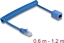 Picture of Delock RJ45 Coiled Cable plug to jack Cat.6 UTP 0.6 m to 1.2 m blue